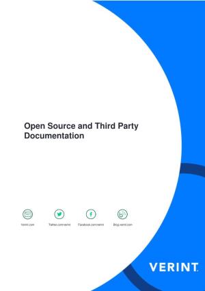 Open Source and Third Party Documentation