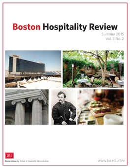 Boston Hospitality Review Summer 2015 Vol
