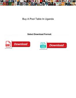 Buy a Pool Table in Uganda