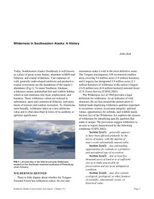 Wilderness in Southeastern Alaska: a History