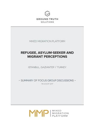Refugee, Asylum-Seeker and Migrant Perceptions