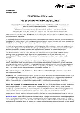 An Evening with David Sedaris