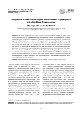 Comparative Achene Morphology of Persicaria Sect. Cephalophilon and Related Taxa (Polygonaceae)
