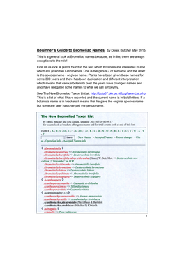 Beginner's Guide to Bromeliad Names by Derek Butcher May 2015