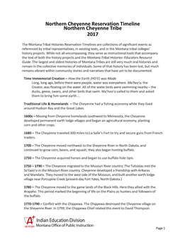 Northern Cheyenne Reservation Timeline Northern Cheyenne Tribe 2017