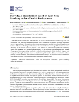Individuals Identification Based on Palm Vein Matching Under A