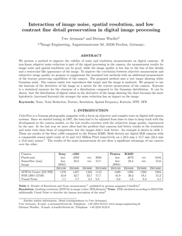 Interaction of Image Noise, Spatial Resolution, and Low Contrast Fine