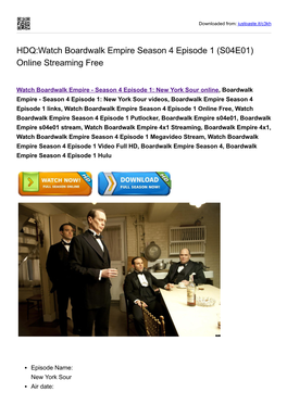 HDQ:Watch Boardwalk Empire Season 4 Episode 1 (S04E01) Online Streaming Free