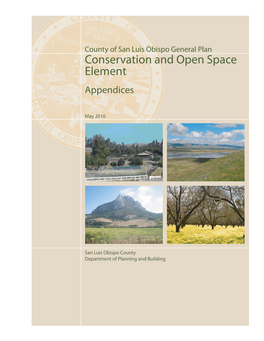 Conservation and Open Space Element Appendices