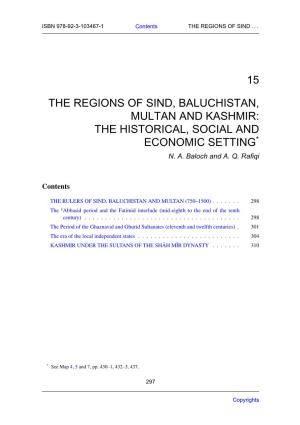 15 the Regions of Sind, Baluchistan, Multan