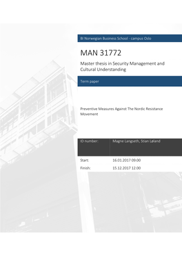 MAN 31772 Master Thesis in Security Management and Cultural Understanding