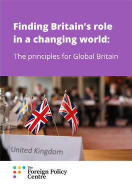 Finding Britain's Role in a Changing World: the Principles of Global Britain