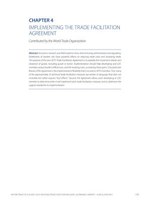 IMPLEMENTING the TRADE FACILITATION AGREEMENT Contributed by the World Trade Organization