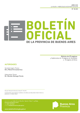 Boletín Oficial De La Provincia De Buenos Aires
