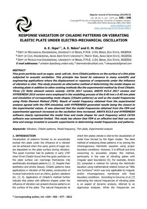 Response Variation of Chladni Patterns on Vibrating Elastic Plate Under Electro-Mechanical Oscillation