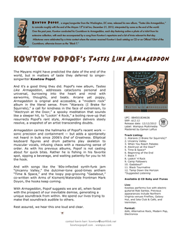 KOWTOW POPOF's Tastes Like Armageddon