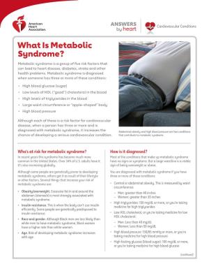 What Is Metabolic Syndrome?