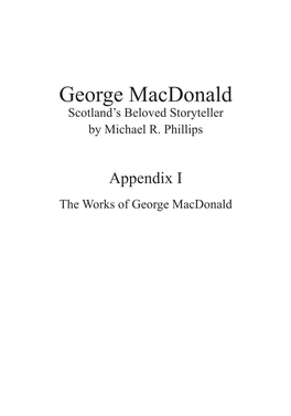 George Macdonald Scotland’S Beloved Storyteller by Michael R