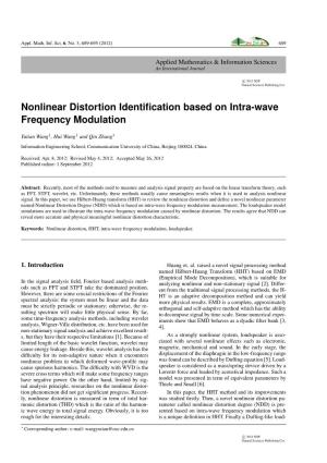 Nonlinear Distortion Identification Based on Intra-Wave Frequency