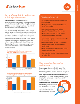 How Granular Data Makes a Difference Vantagescore 3.0: a Credit Score