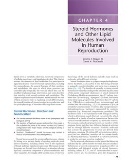 Steroid Hormones and Other Lipid Molecules Involved in Human Reproduction