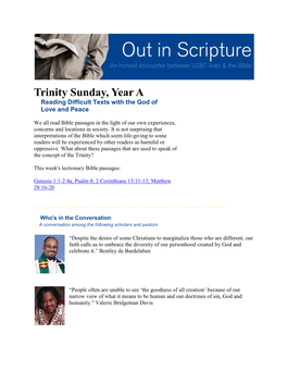 Trinity Sunday, Year A