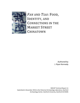 Fan and Tsai: Food, Identity, and Connections in the Market Street Chinatown