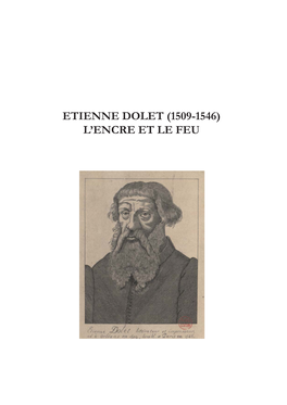 Catalogue De L'exposition ETIENNE DOLET (1509-1546)