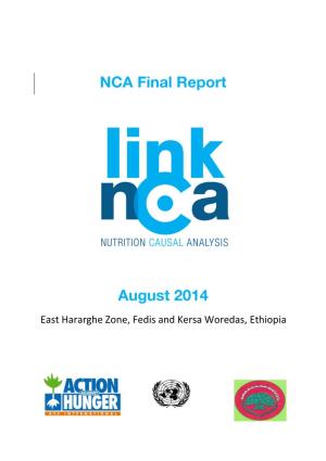 Nutritional Causal Analysis East Hararghe Zone, Fedis and Kersa Woredas, Ethiopia, August, 2014