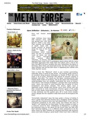 The Metal Forge - Review - Upon Inflict…