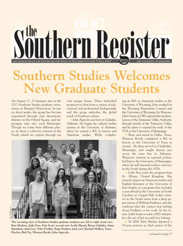 Southern Studies Welcomes New Graduate Students