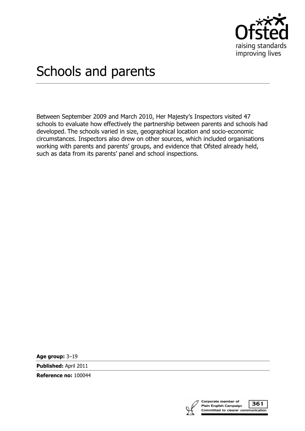 Schools and Parents
