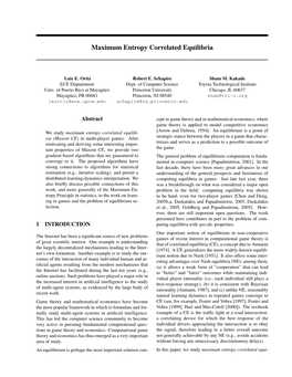 Maximum Entropy Correlated Equilibria