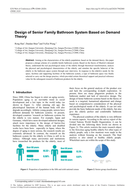 Design of Senior Family Bathroom System Based on Demand Theory