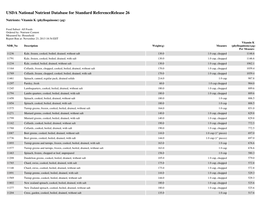 USDA National Nutrient Database for Standard Referencerelease 26