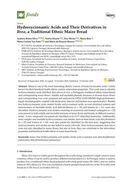 Hydroxycinnamic Acids and Their Derivatives in Broa, a Traditional Ethnic Maize Bread