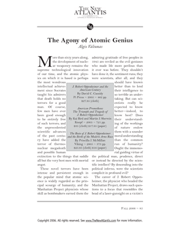 The Agony of Atomic Genius Algis Valiunas