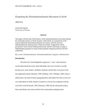 Examining the Deinstitutionalization Movement in North America