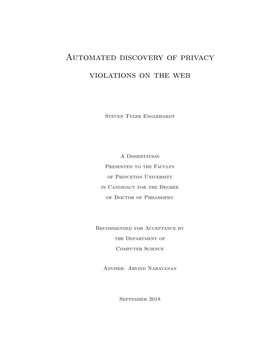 Automated Discovery of Privacy Violations on the Web