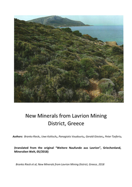 New Minerals from Lavrion Mining District, Greece