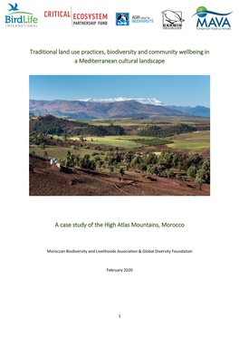 Traditional Land Use Practices, Biodiversity and Community Wellbeing in a Mediterranean Cultural Landscape