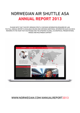 Norwegian Air Shuttle Asa Annual Report 2013