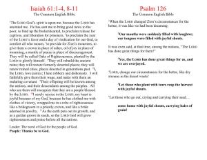 Isaiah 61:1-4, 8-11 Psalm 126 the Common English Bible the Common English Bible