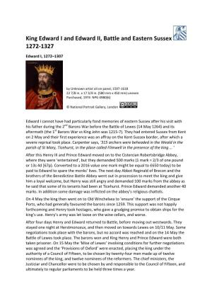 King Edward I and Edward II, Battle and Eastern Sussex 1272-1327