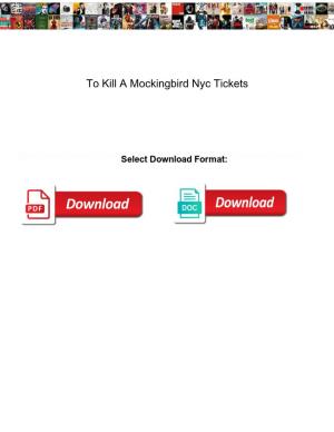 To Kill a Mockingbird Nyc Tickets