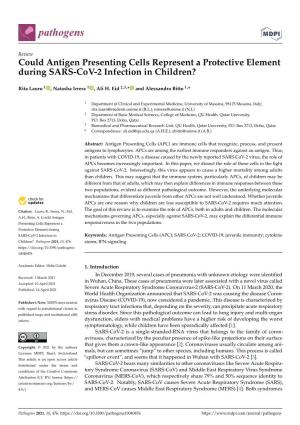 Could Antigen Presenting Cells Represent a Protective Element During SARS-Cov-2 Infection in Children?