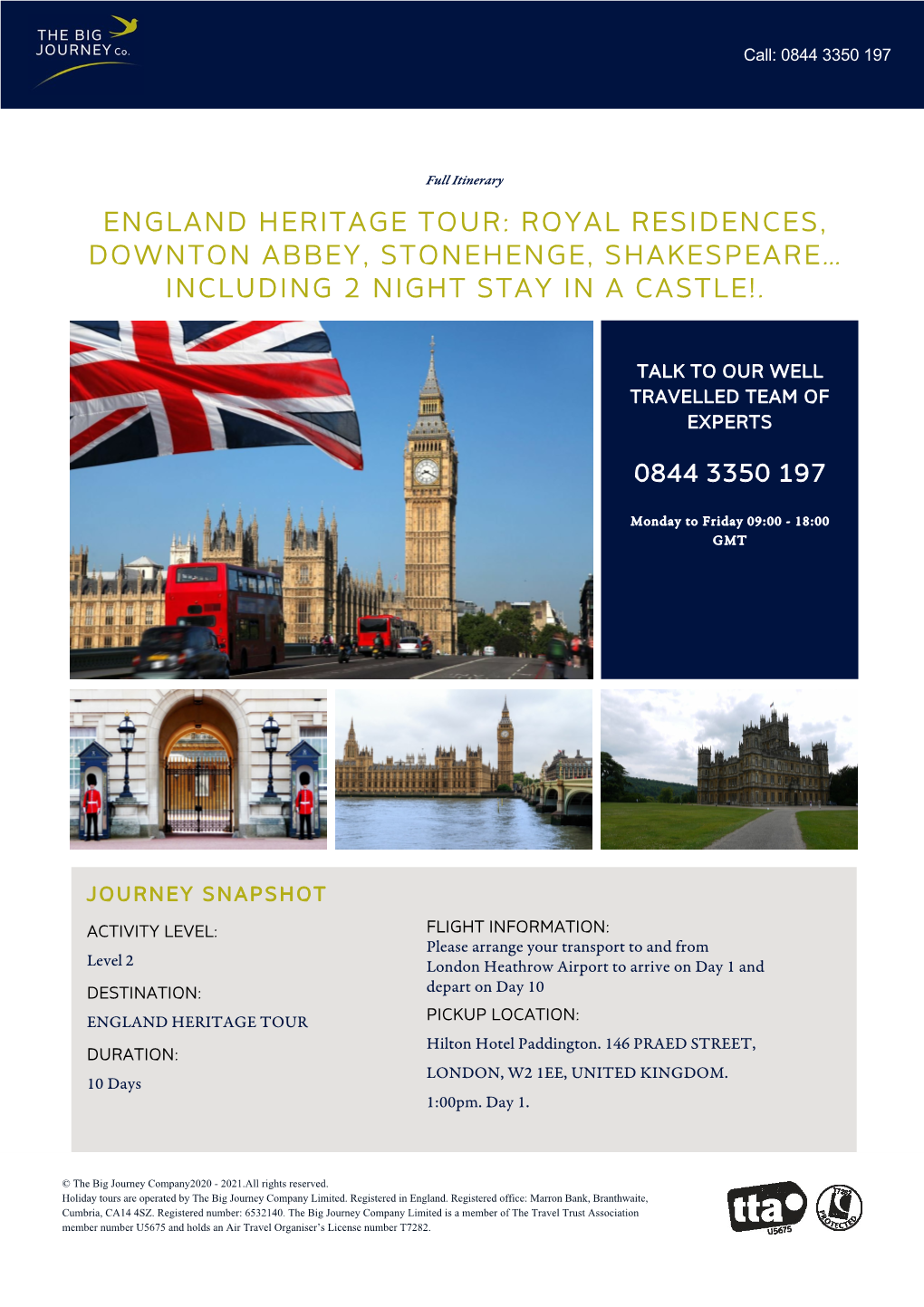 Royal Residences, Downton Abbey, Stonehenge, Shakespeare… Including 2 Night Stay in a Castle!