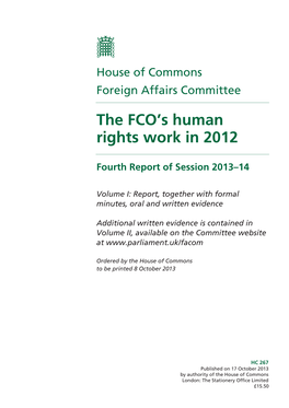 The FCO's Human Rights Work in 2012
