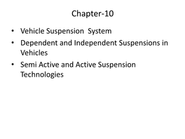 Vehicle Suspension