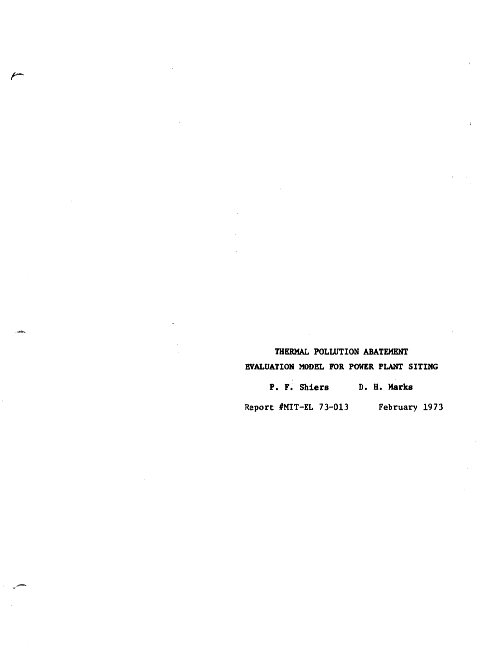 Thermal Pollution Abatement Evaluation Model for Power Plant Siting